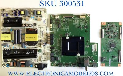 KIT DE TARJETAS PARA TV HISENSE·ROKU TV 4K SMART TV / MAIN 245572 / 245571 / RSAG7.820.8593/ROH / HU58A6100UWR / T-CON CV580U2-T01-CB-1 / E3CCBB5800 / FUENTE 239418 / RSAG7.820.8349/ROH / HLL-4465WK / PANEL HD580S1U91-L1 / MODELO 58R6E 58A6100UWR(1111)